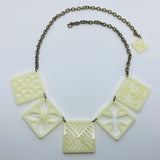 Flare Tiki Tapa Necklace in Ivory