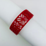 Flare Tiki Tapa Bangle Bracelet in Red