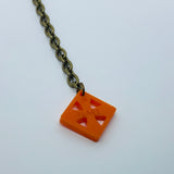 Flare Tiki Tapa Necklace in Orange