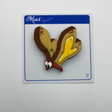 Hand Painted Wooden Bread and Butterfly Litewood™ Brooch