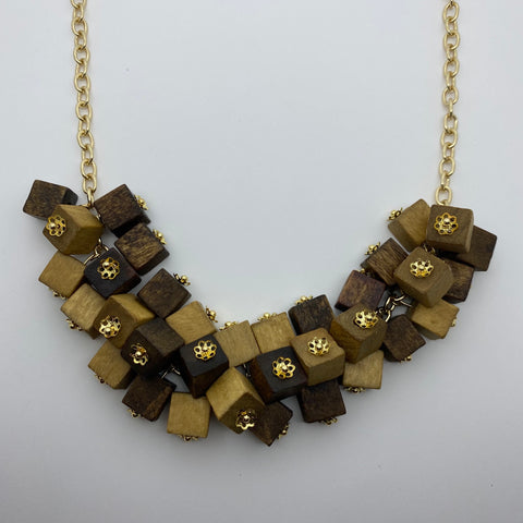 Wooden Haskell Cube Litewood™ Necklace in Natural
