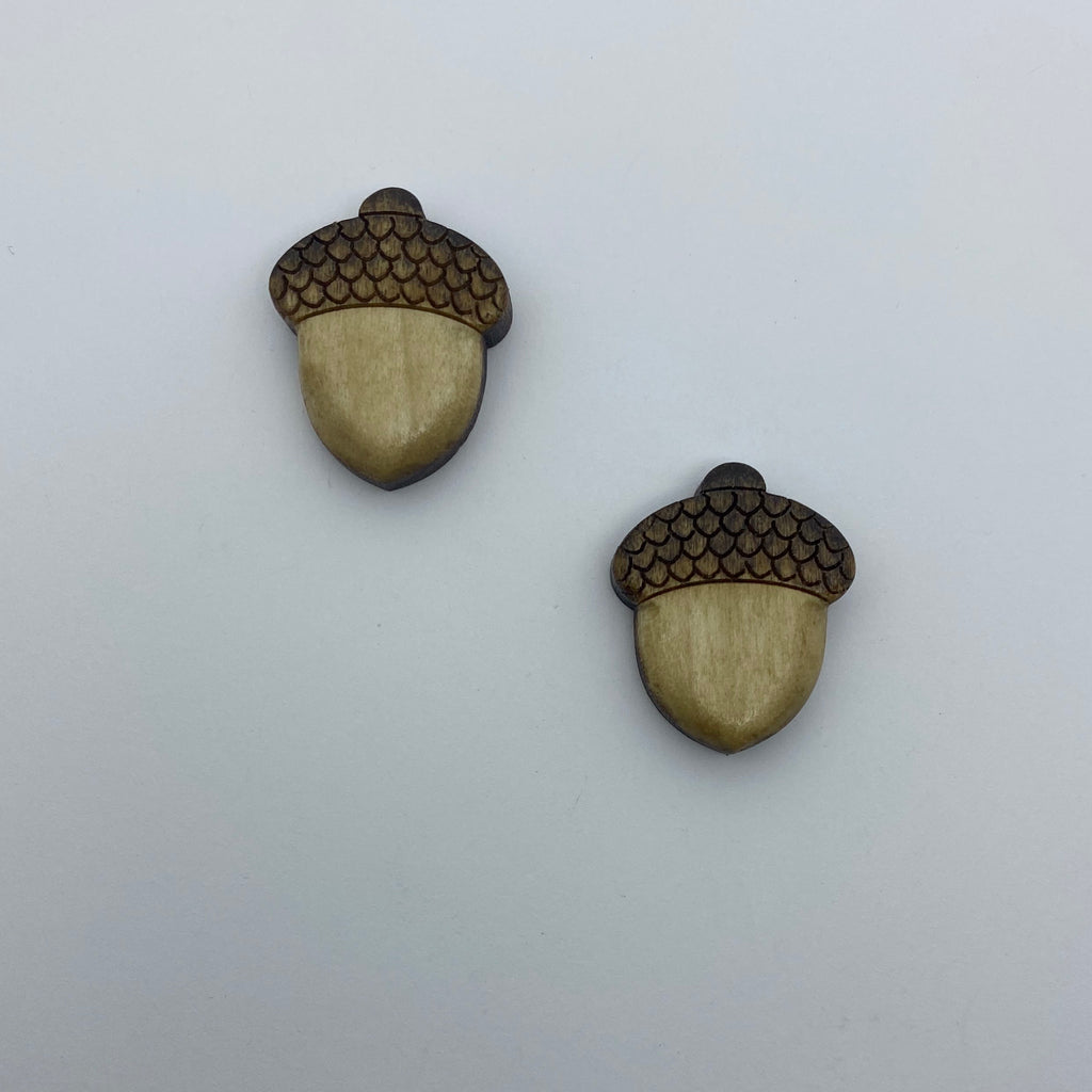 Hand Carved Wooden Acorn Litewood™ Earrings