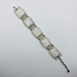 Confetti Lucite Blossom Sparklite™ Bracelet in White Moonlite