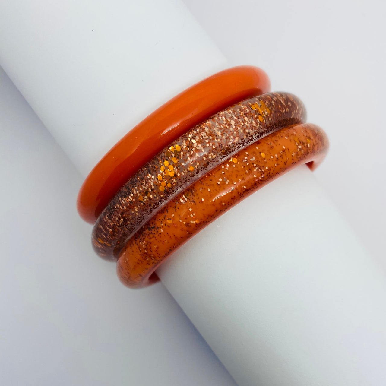 Confetti Lucite Narrow Sparklite™ Bangle Set in Carrot