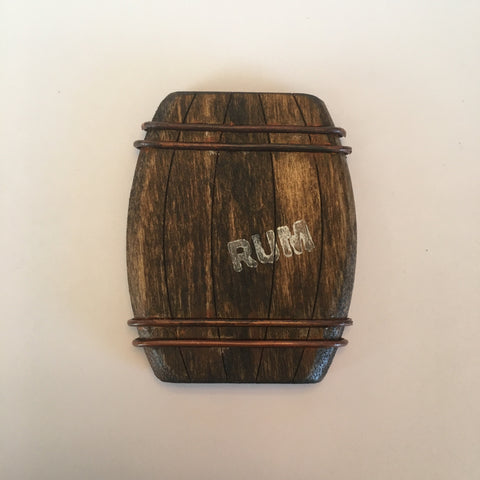 Hand Carved Wooden Rum Barrel Litewood™ Brooch