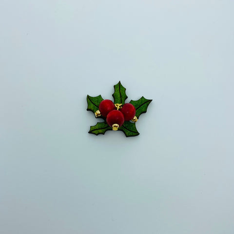 Wooden Holly Litewood™ Lapel Pin