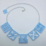 Flare Tiki Tapa Necklace in Light Blue