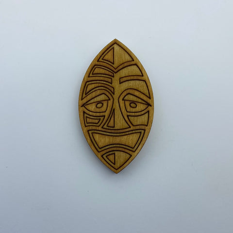 Wooden Tiki Mask Litewood™ Brooch
