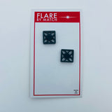 Flare Tiki Tapa Earrings in Gray